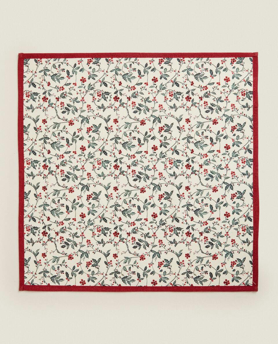 PAQUETE DE SERVILLETAS DE ALGODÓN CON FORMA DE VIÑEDA NAVIDEÑA (PAQUETE DE 2) 