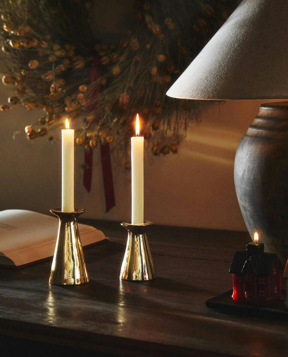 CANDELIERE NATALIZIO GEOMETRICO IN PORCELLANA 