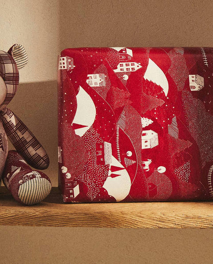 CARTA DA REGALO CON PAESAGGIO NATALIZIO 