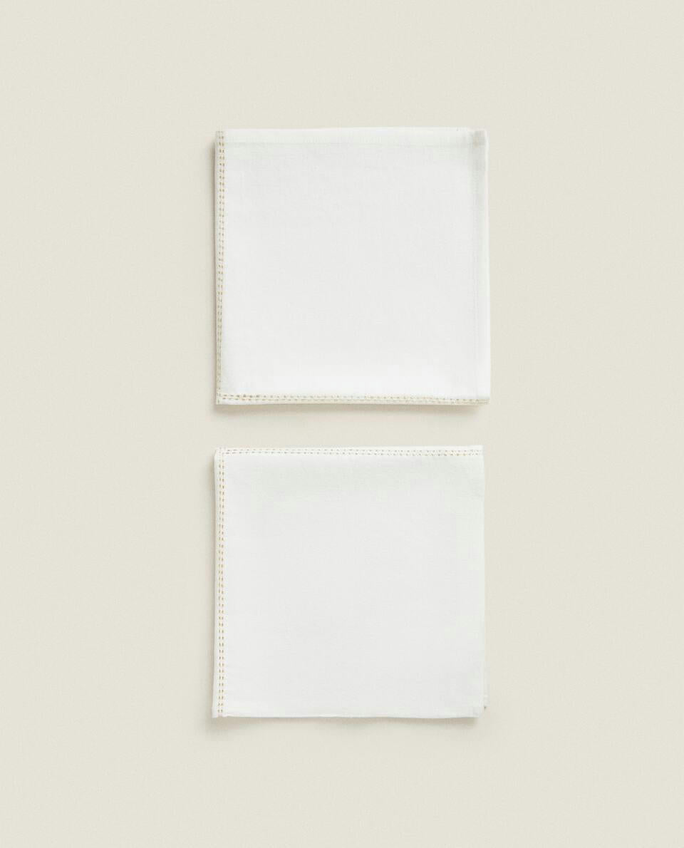 CONFEZIONE DI TOVAGLIOLI DI LINO CON CATENA NATALIZIA (CONFEZIONE DA 2) 