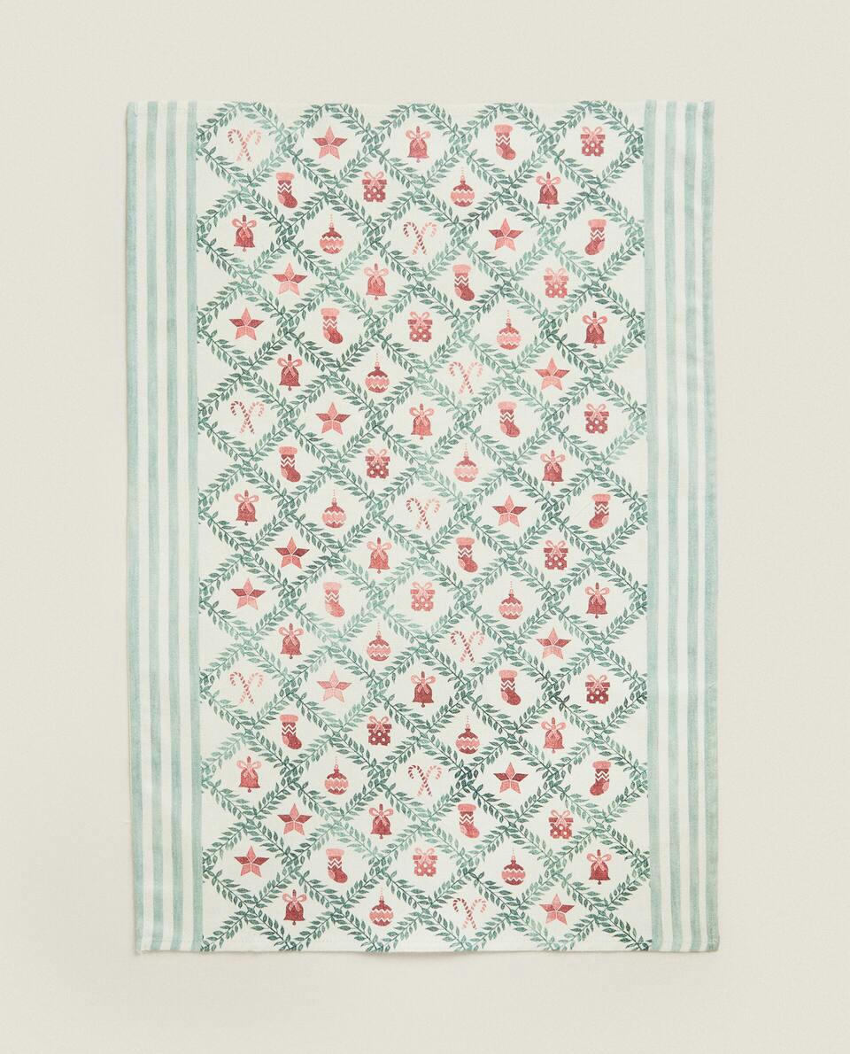 CONFEZIONE DI Strofinacci natalizi in cotone (confezione da 2) 