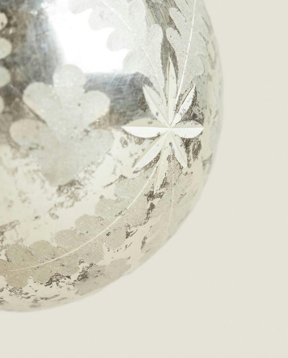 DECORAZIONE A PALLA DI NATALE IN VETRO MERCURIZZATO 