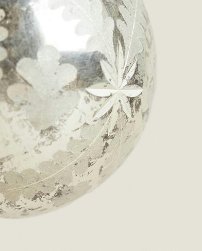 DECORAZIONE A PALLA DI NATALE IN VETRO MERCURIZZATO 