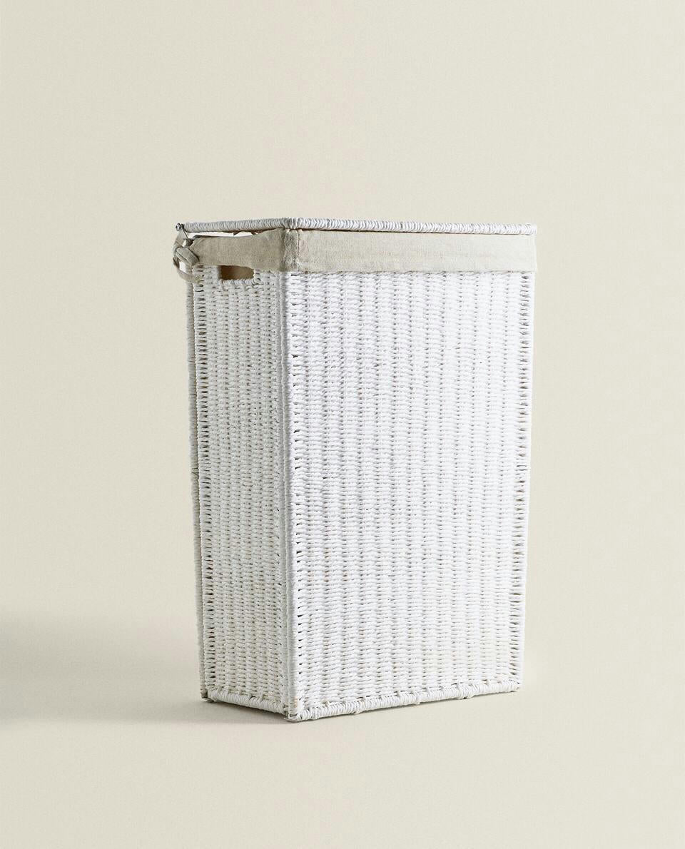 CESTA PARA LA ROPA FORRADA EN TELA 