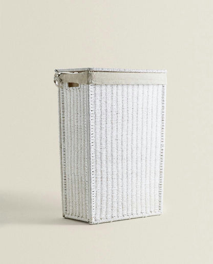 CESTA PARA LA ROPA FORRADA EN TELA 