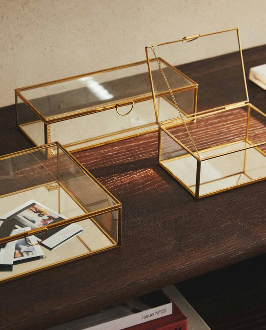 CAJA DE METAL Y CRISTAL TIMING 