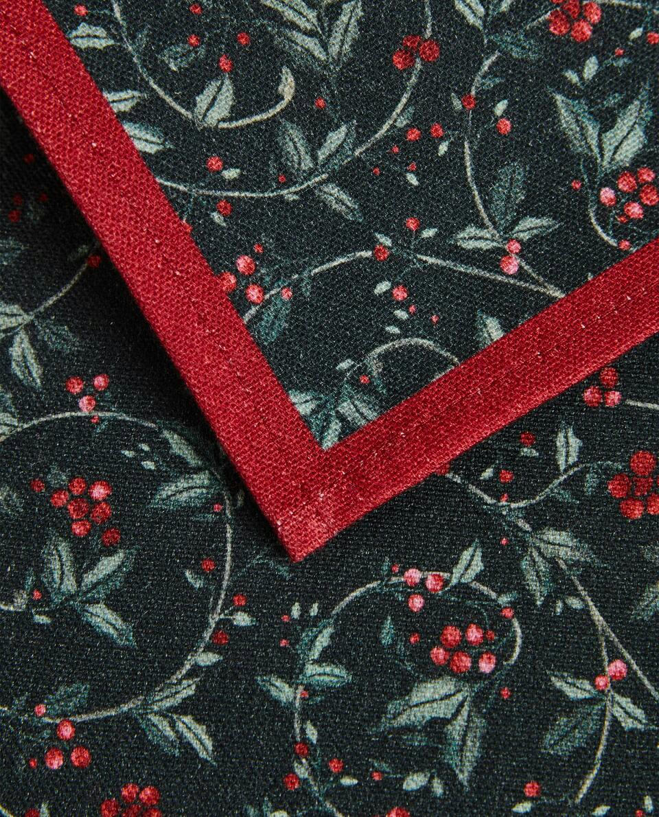 PAQUETE DE SERVILLETAS DE ALGODÓN CON FORMA DE VIÑEDA NAVIDEÑA (PAQUETE DE 2) 