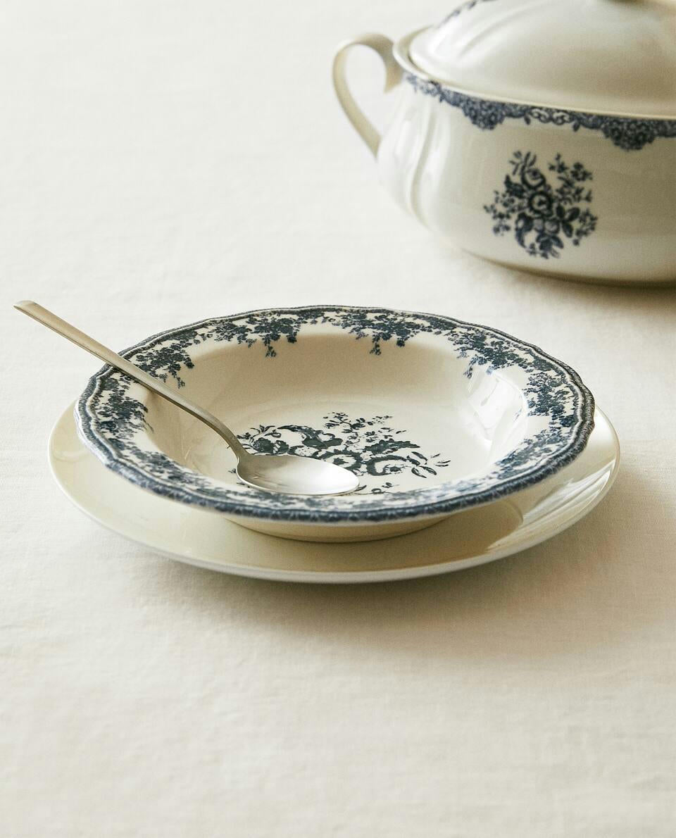 PLATO HONDUREÑO DE LOZA FLORAL 