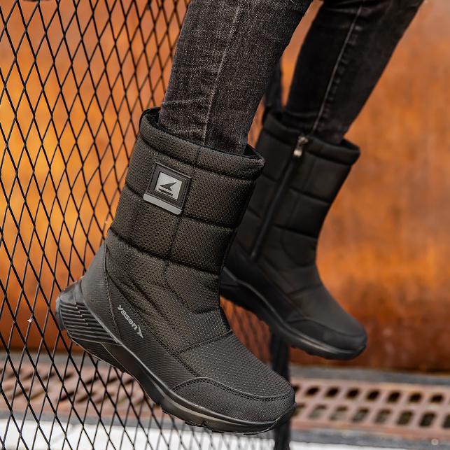 (Limited Time Sale 49%off)Unisex Snow Boots Thick Leather Platform Fur Lined Warm Mid-Calf Boots Waterproof Non-slip Winter Boots(2024Warmth upgrade)