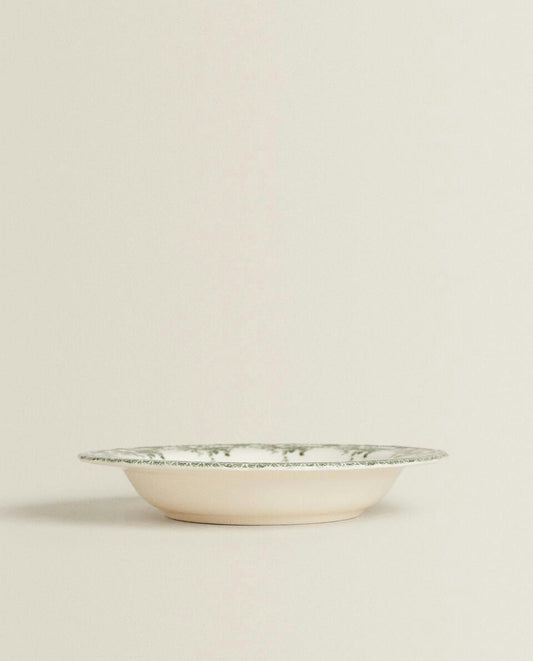 PIATTO FONDO IN TERRACOTTA FLOREALE 