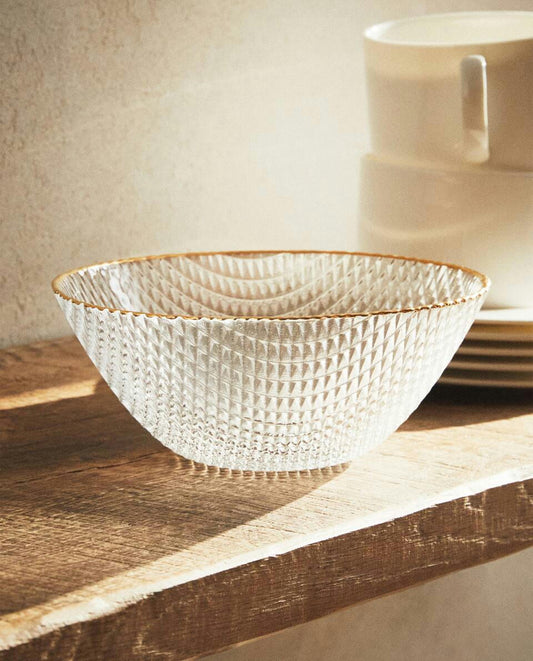 CIOTOLA IN VETRO CON DETTAGLIO IN RIALZO 