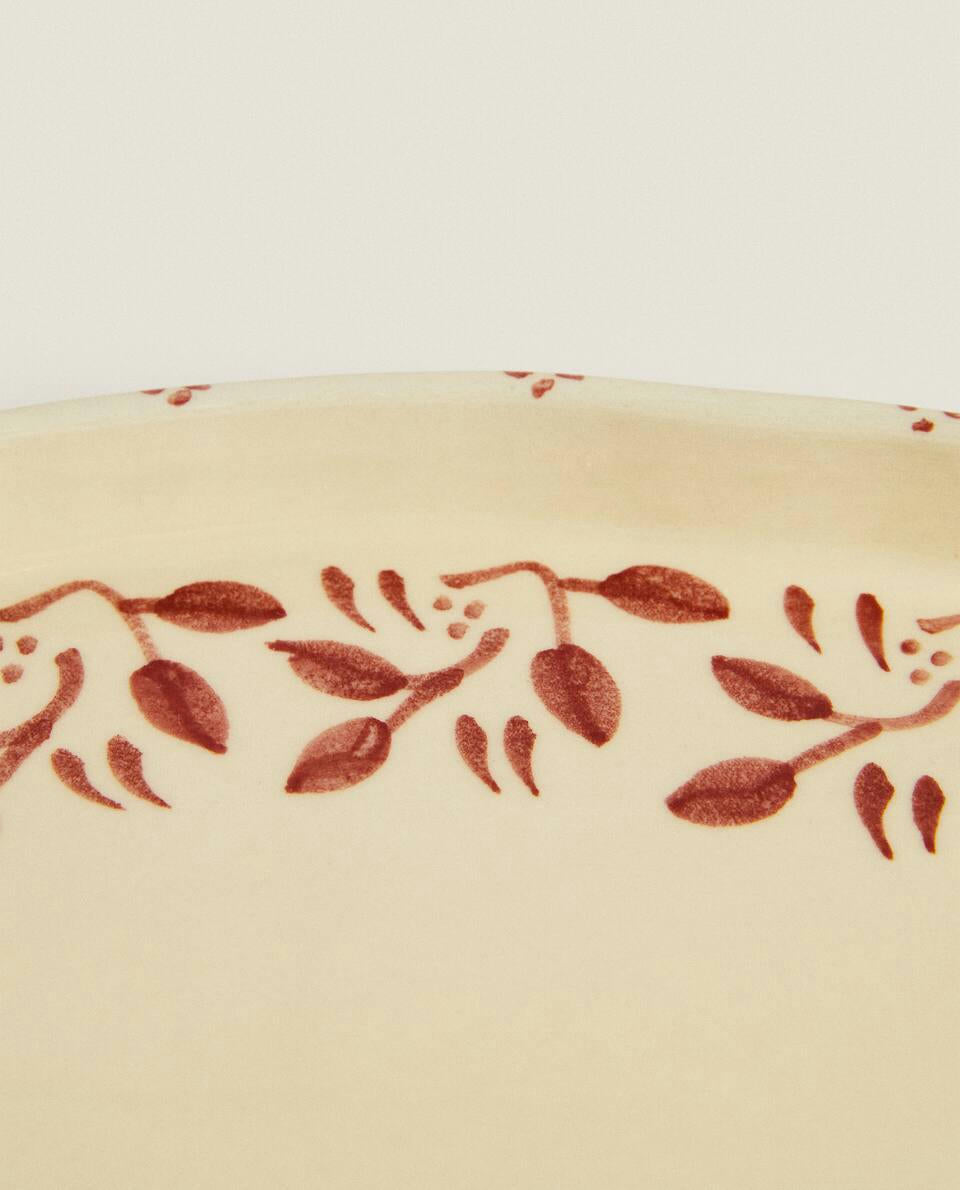 BANDEJA NAVIDEÑA DE CERÁMICA PINTADA 