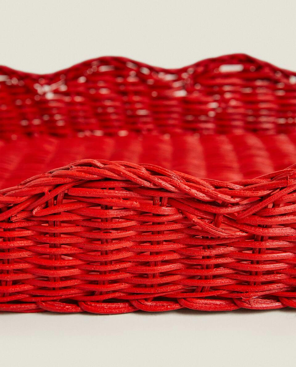 CHRISTMAS RATTAN TRAY