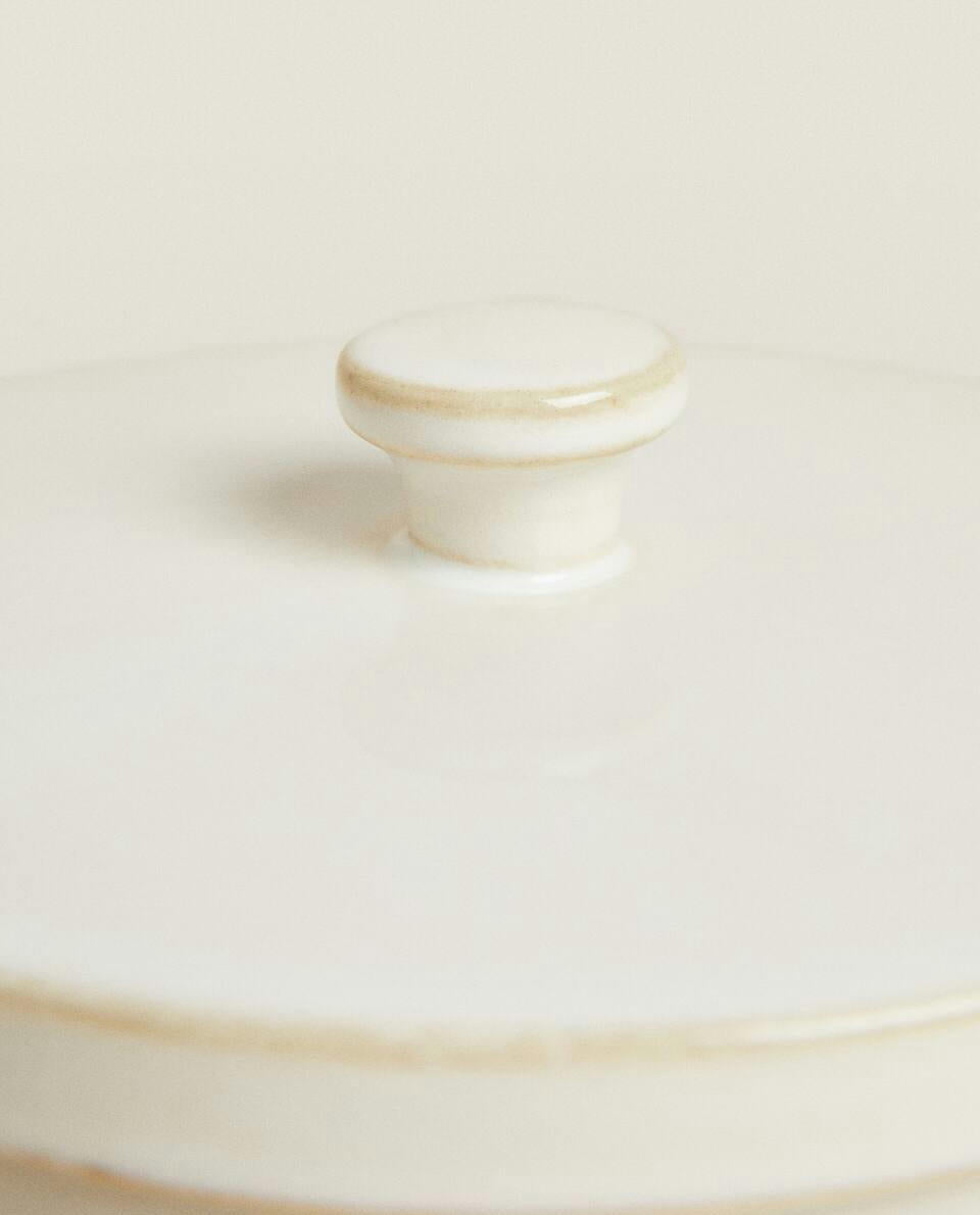 STONEWARE JAR WITH LID