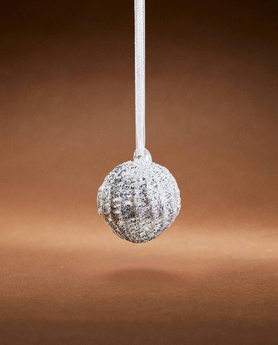 DECORAZIONE A PALLA DI NATALE IN VETRO LUCIDANTE 