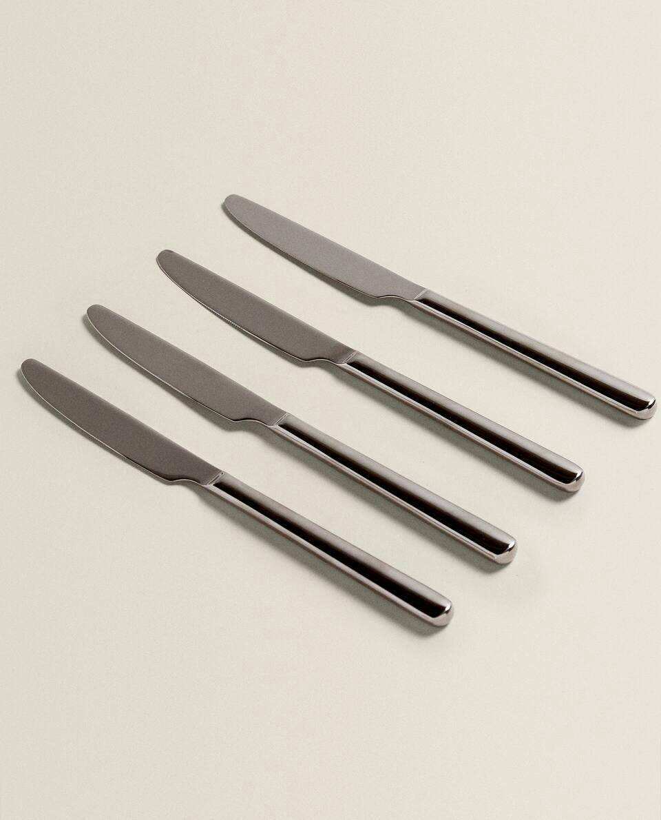 SCATOLA DA 4 COLTELLI IN ACCIAIO LUCIDO 