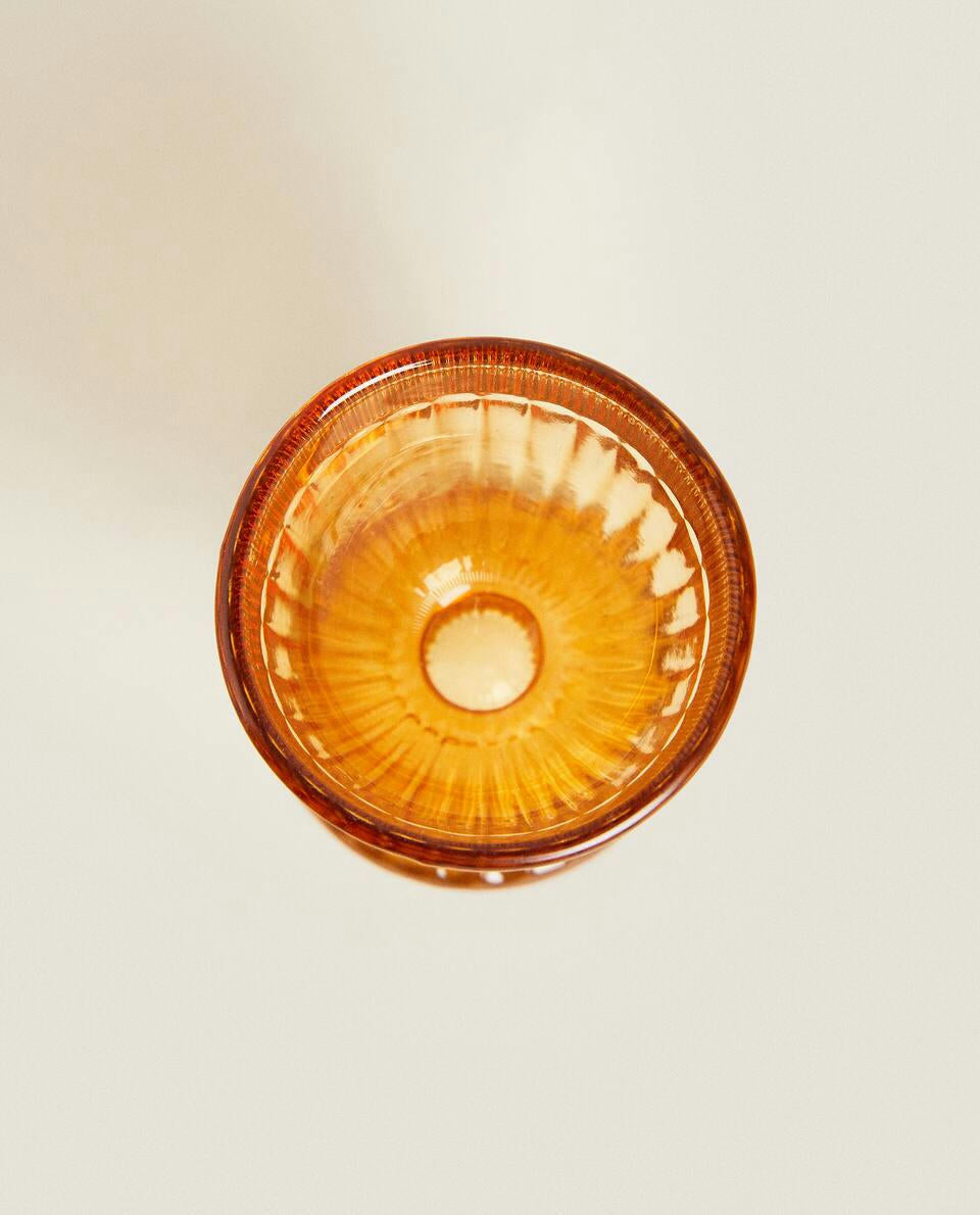 PORTAUOVO IN VETRO CON DETTAGLIO IN RILIEVO 