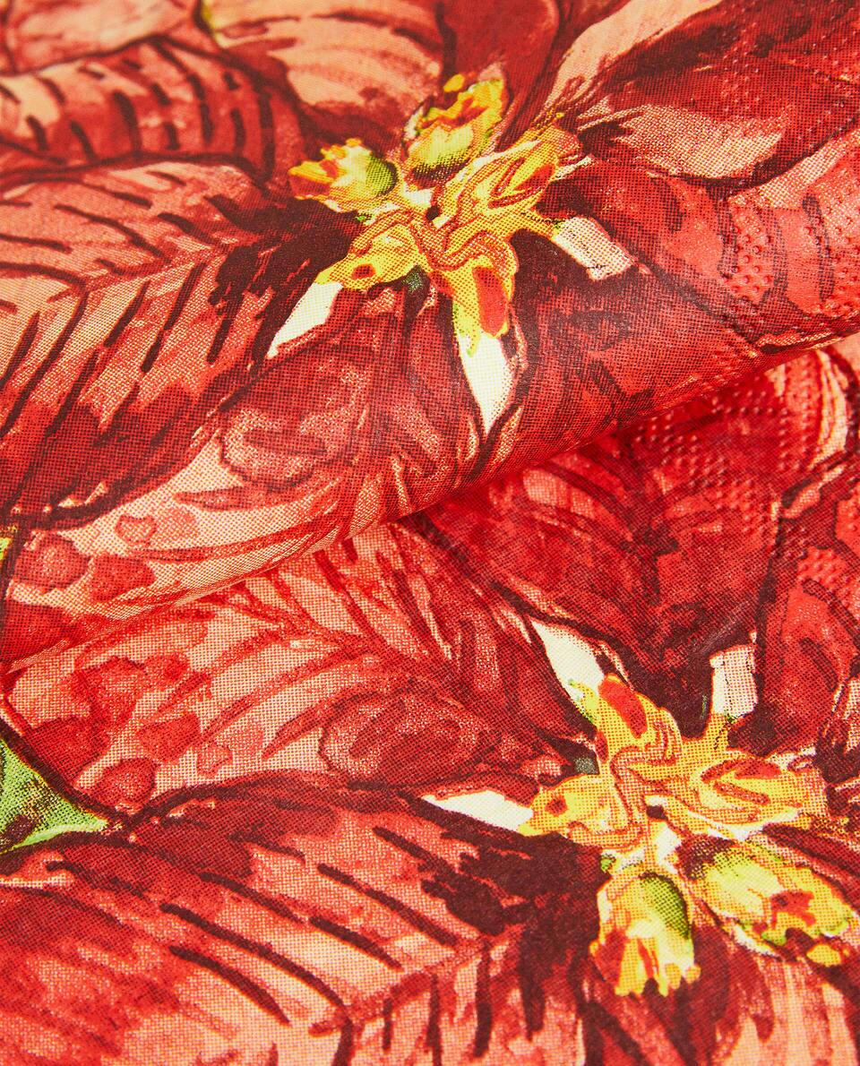 CONFEZIONE DI TOVAGLIOLI DI CARTA A FORMA DI POINSETTIA DI NATALE (CONFEZIONE DA 20) 