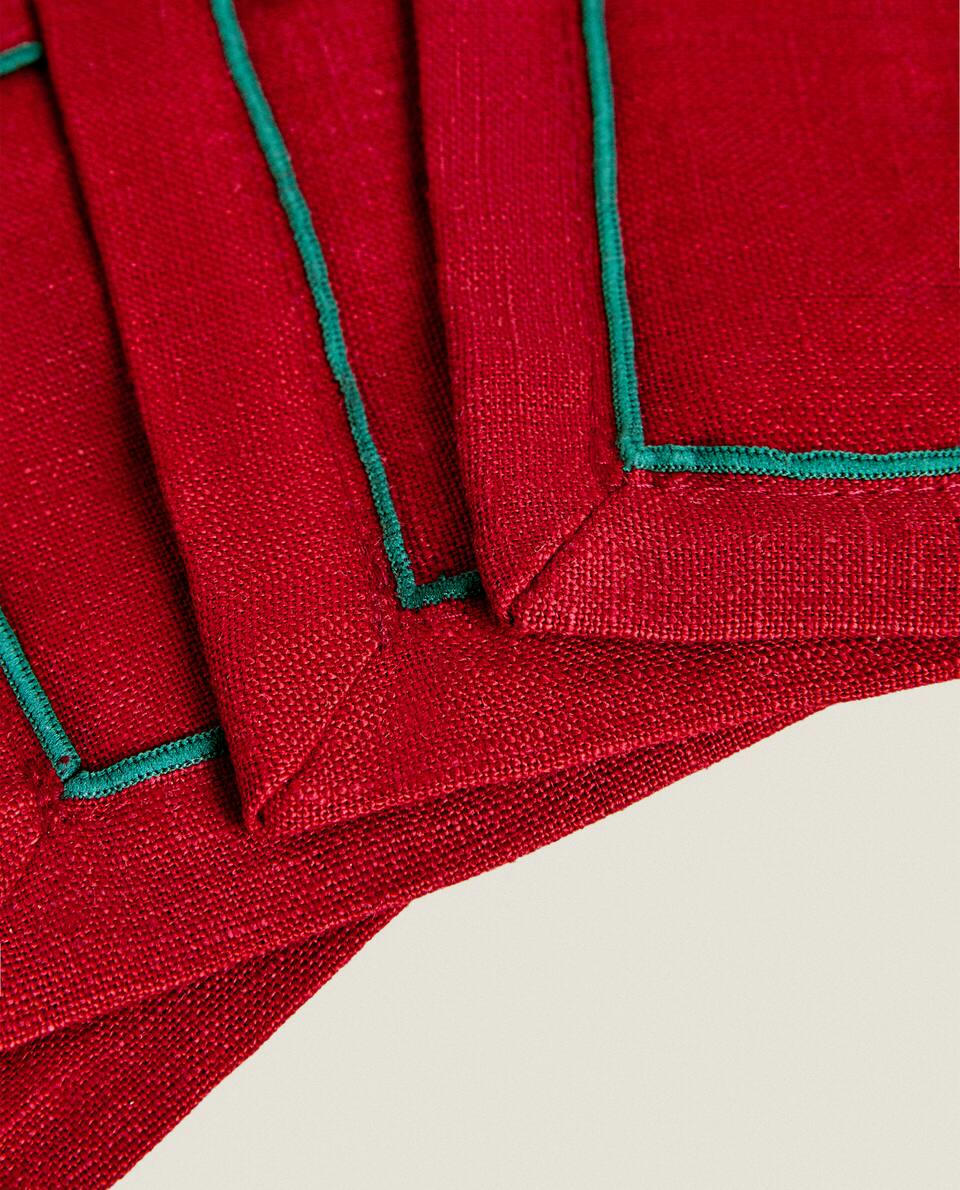 CONFEZIONE DI SOTTOBICCHIERI NATALIZI IN LINO (CONFEZIONE DA 2) 