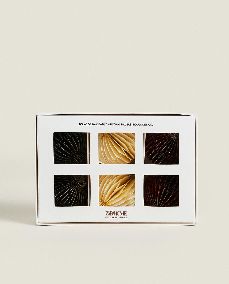 CONFEZIONE DI DECORAZIONI NATALIZIE IN CARTA (CONFEZIONE DA 6) 