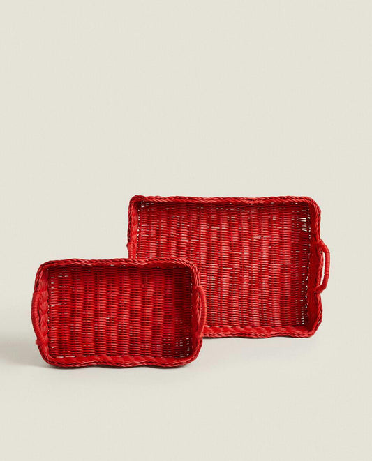 BANDEJA DE RATÁN NAVIDEÑA 