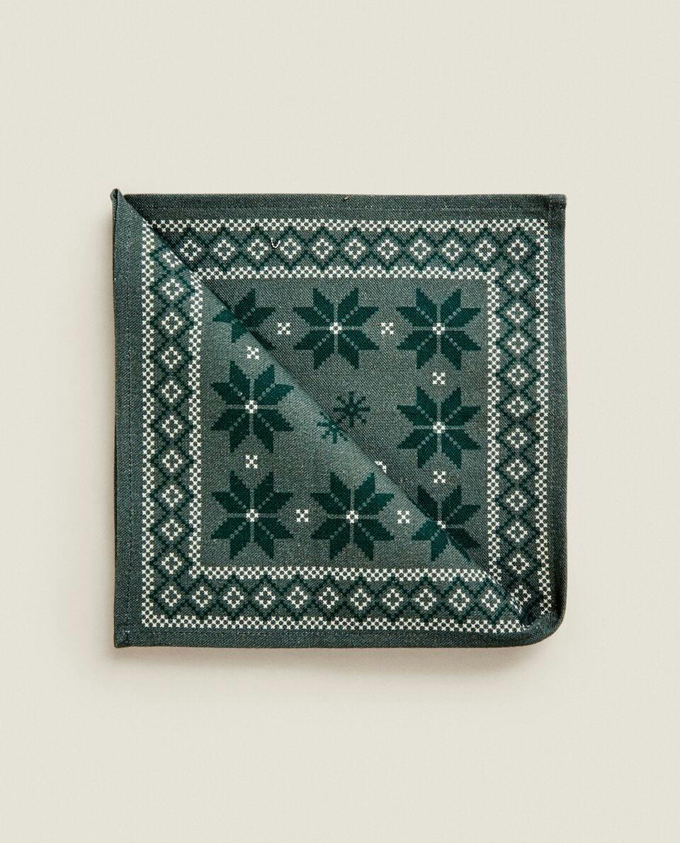 TOVAGLIOLI DI COTONE A PUNTO CROCE NATALIZI (CONFEZIONE DA 2) 