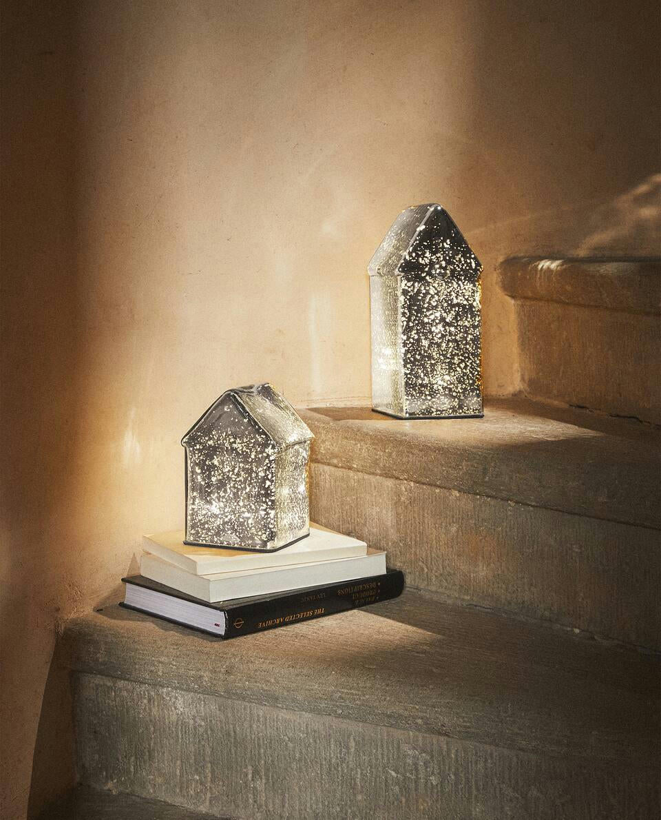 LUCE DI NATALE A LED IN VETRO MERCURIZZATO 