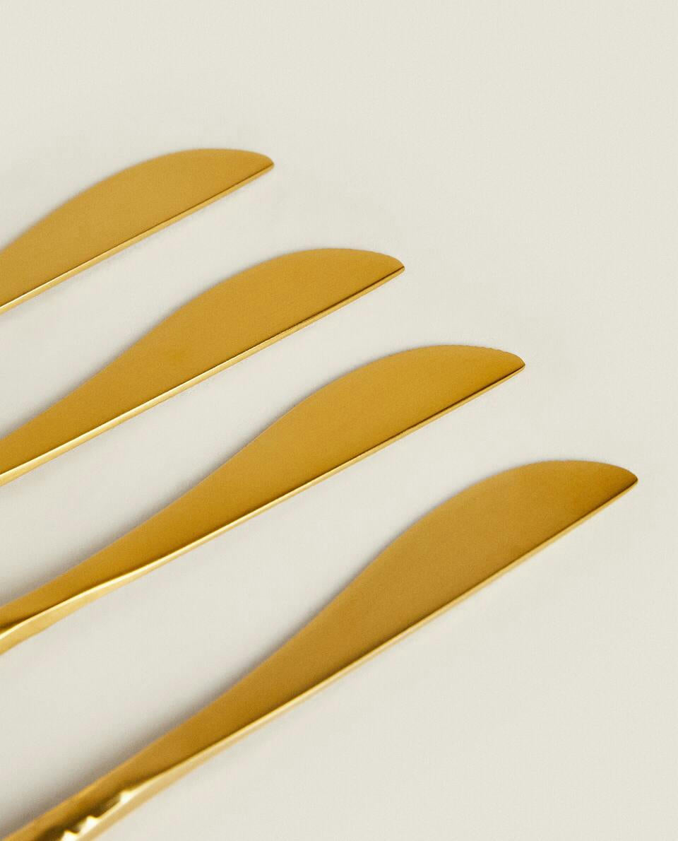 SCATOLA DA 4 COLTELLI CON MANICO MARTELLATO 