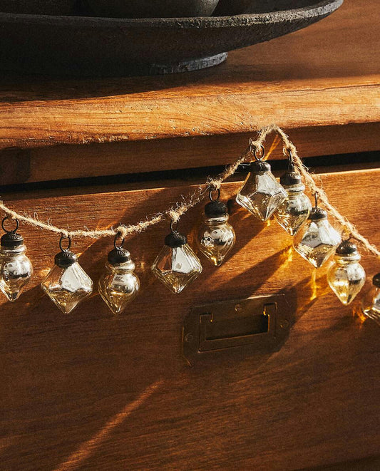 GUIRNALDA NAVIDEÑA DECORATIVA DE CRISTAL CON DIAMANTE 