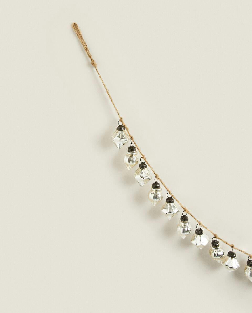 GHIRLANDA NATALIZIA DECORATIVA IN VETRO DIAMANTE 