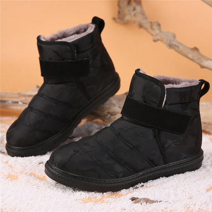 (Limited Time 70% Discount Event) Men's 2024 Winter New Warm Waterproof Non-Slip Puncture-Resistant Velcro Slip-On Snow Boots Ankle Support Orthopedic Wide Toe Arch Support Cotton Shoes