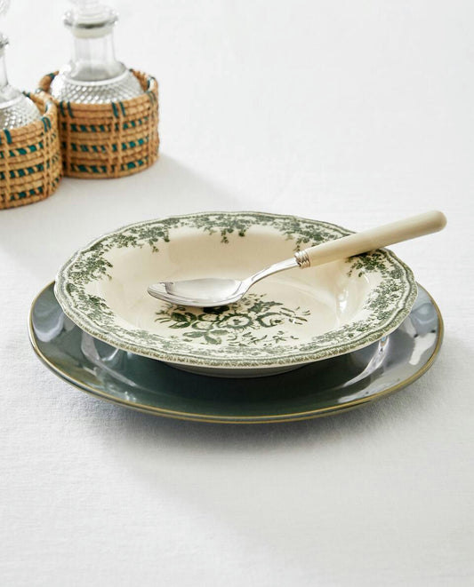 PIATTO FONDO IN TERRACOTTA FLOREALE 