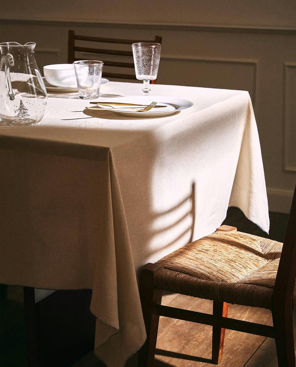 MANTEL DE ALGODÓN BRILLANTE NAVIDEÑO 