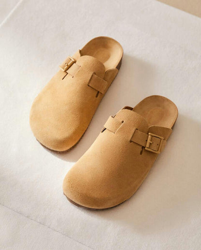 ZOCCOLI IN PELLE CON FIBBIA 