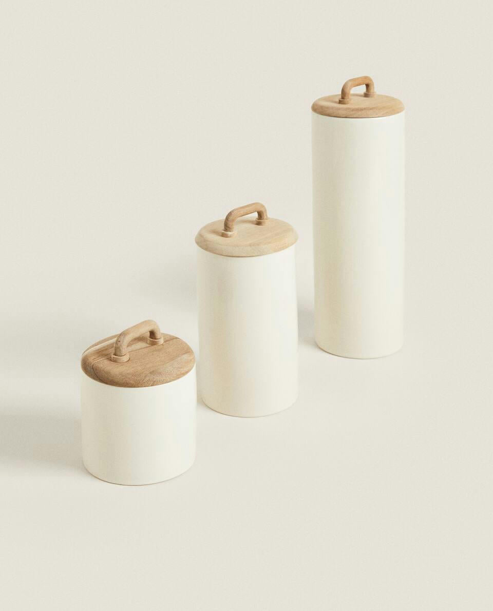 TARRO DE CERÁMICA Y MADERA 