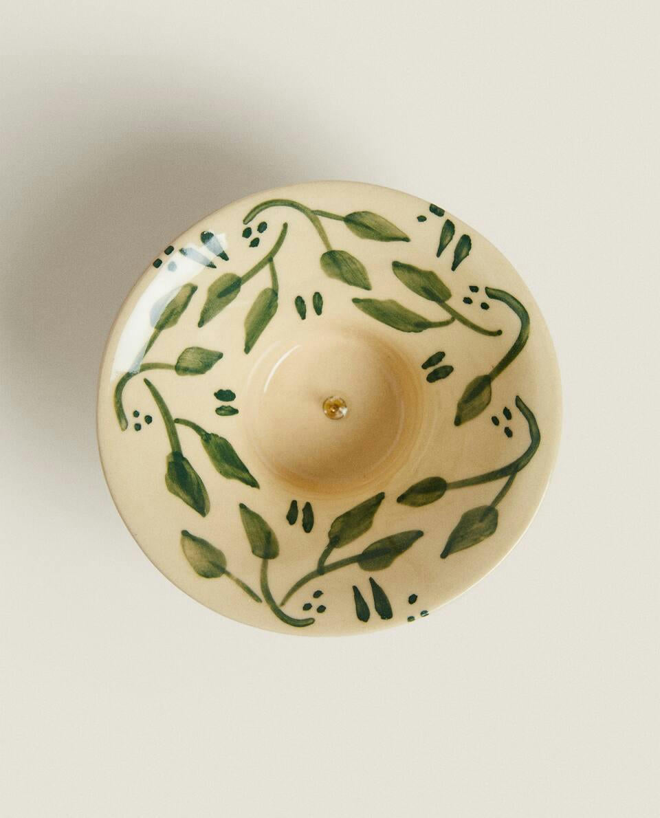 PORTACANDELIERE NATALIZIO IN CERAMICA DIPINTA 