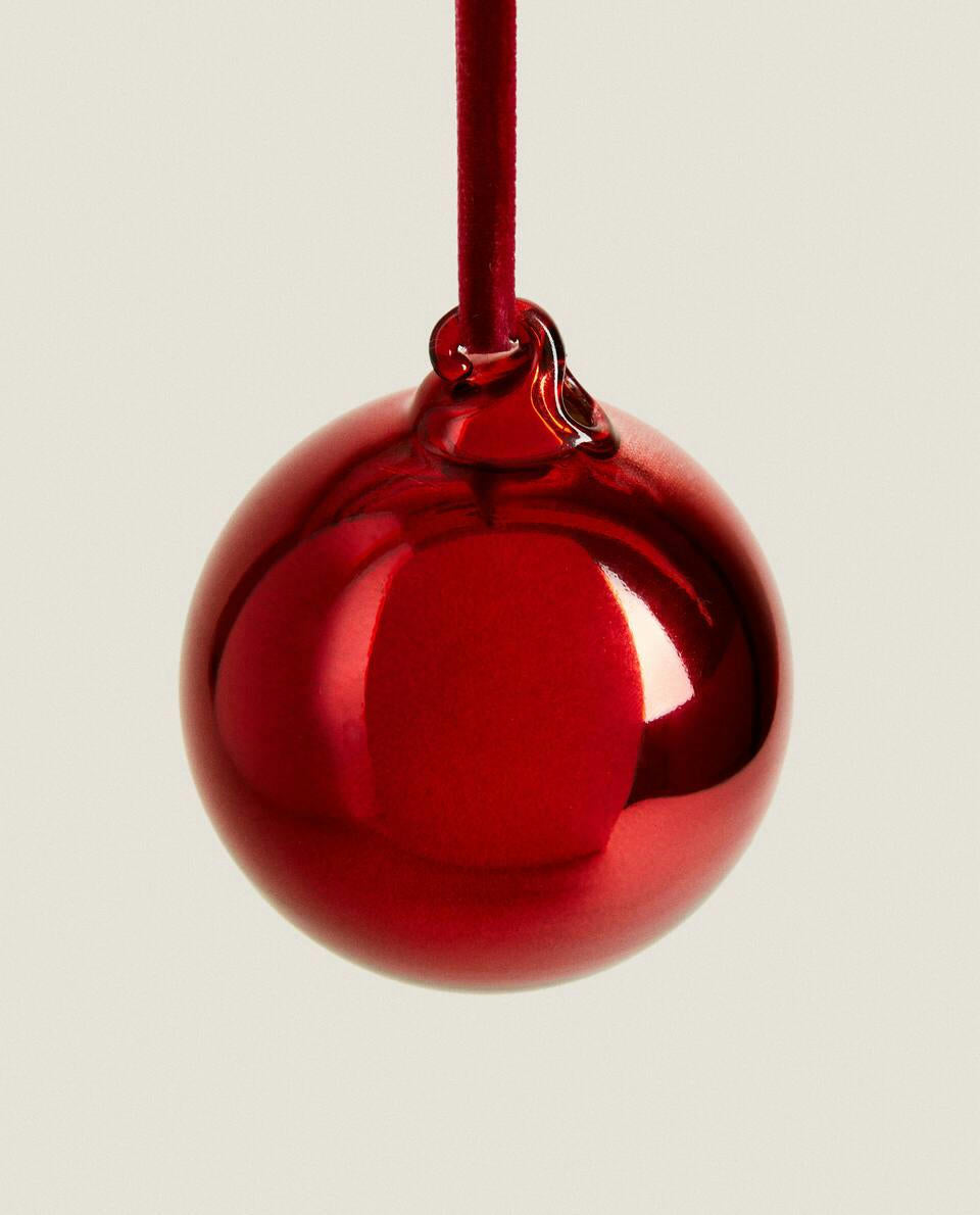DECORAZIONE A PALLA DI NATALE IN VETRO LUCENTE 