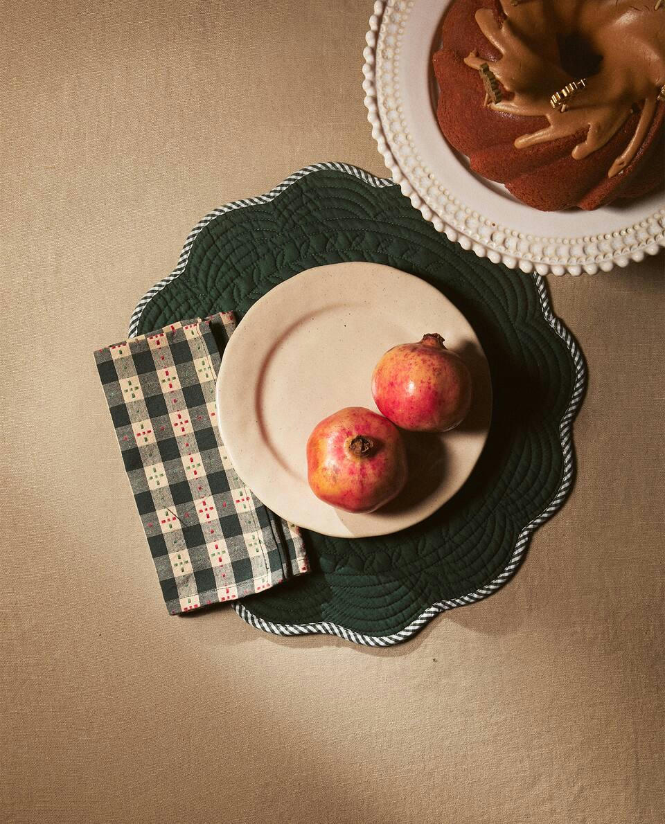 TOVAGLIETTA NATALIZIA IN COTONE SMERLATO 