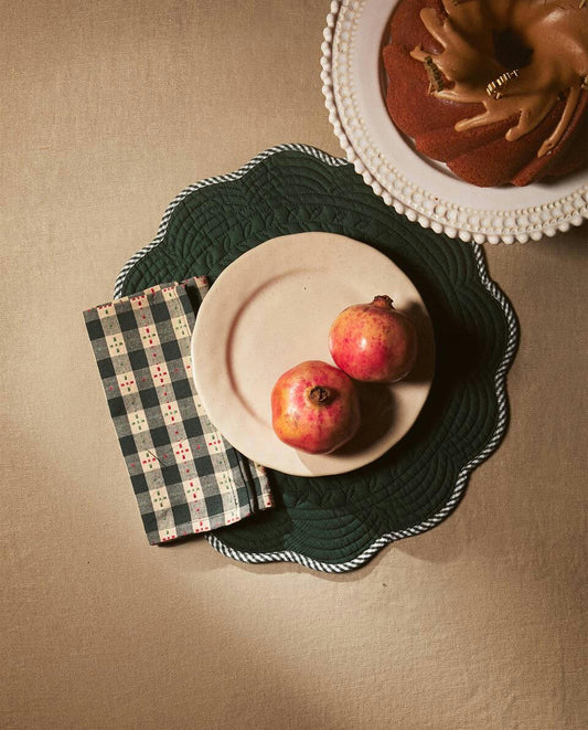 TOVAGLIETTA NATALIZIA IN COTONE SMERLATO 