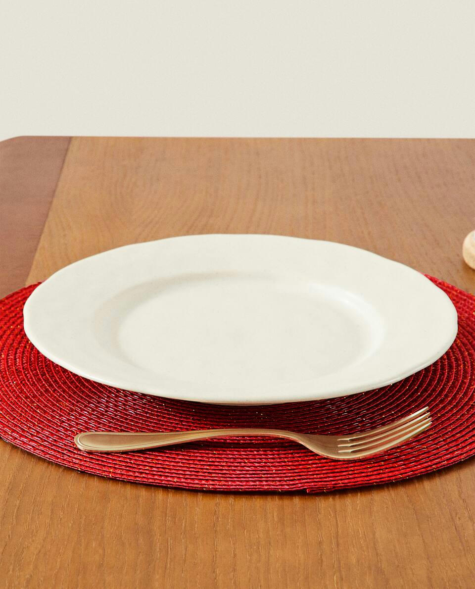 PAQUETE DE MANTELES INDIVIDUALES NAVIDEÑOS CON BRILLO EN ESPIRAL (PAQUETE DE 2) 