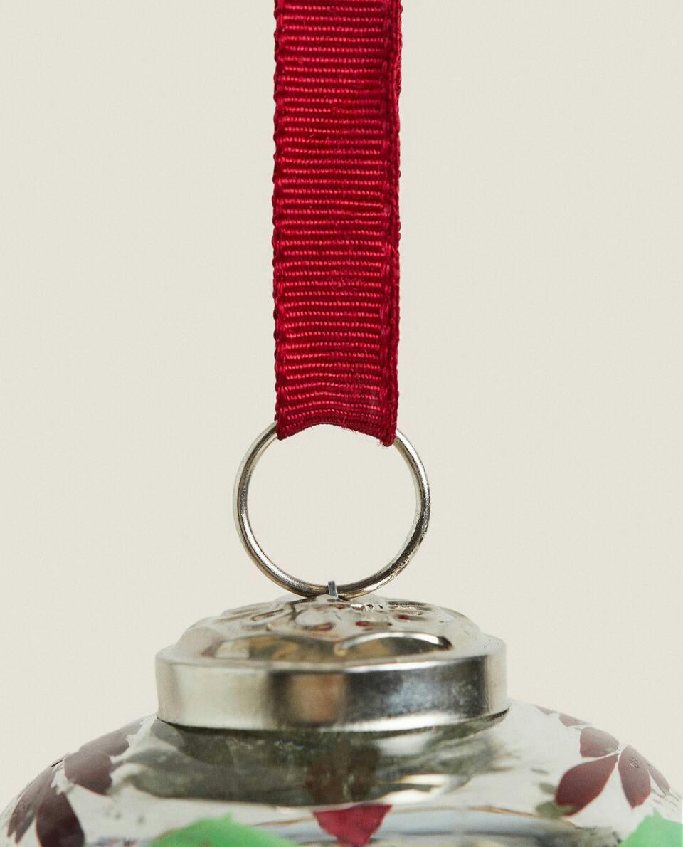 Decorazione natalizia a forma di trottola in vetro mercurizzato 