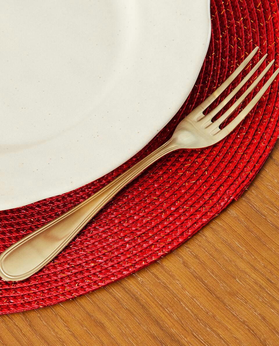 PAQUETE DE MANTELES INDIVIDUALES NAVIDEÑOS CON BRILLO EN ESPIRAL (PAQUETE DE 2) 