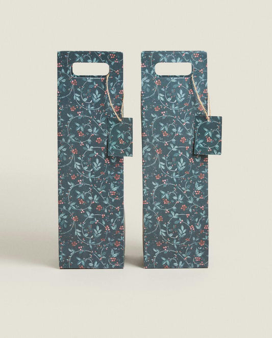 SACCHETTI REGALO PER VINO DI NATALE (CONFEZIONE DA 2) 