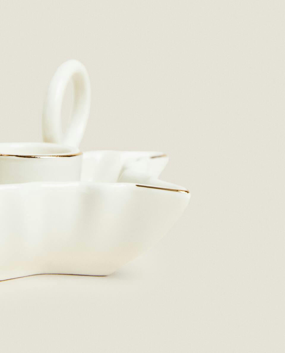 PORTACANDELE A STELLA DI NATALE CON BORDO 