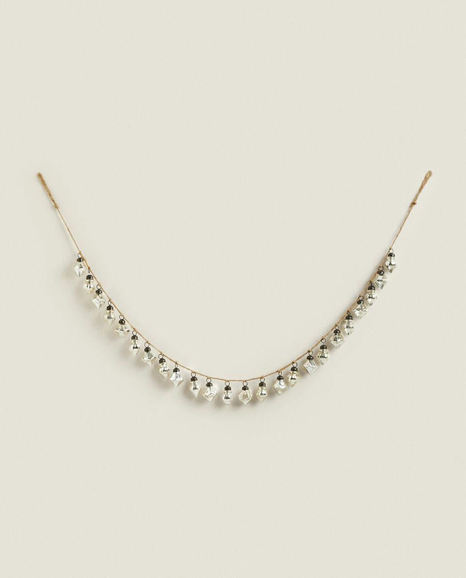 GHIRLANDA NATALIZIA DECORATIVA IN VETRO DIAMANTE 