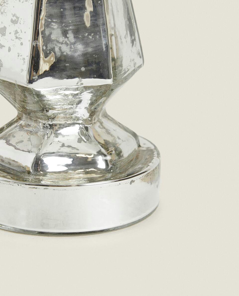 Candelabro navideño de cristal geométrico 