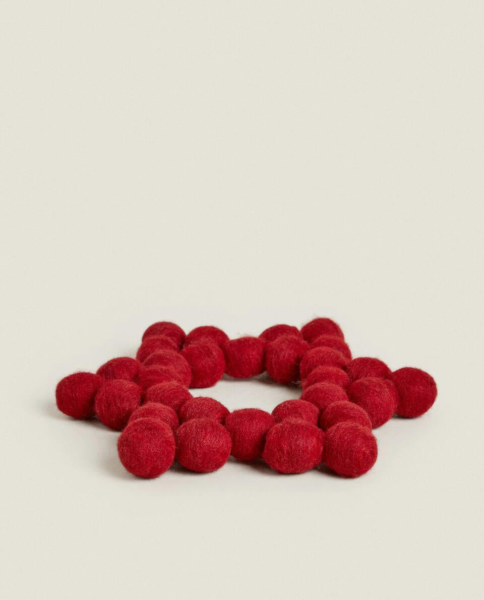 SOTTOPENTOLA DI LANA A FORMA DI STELLA DI NATALE 