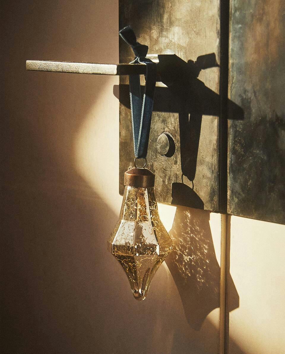 DECORACIÓN NAVIDEÑA DE DIAMANTE DE VIDRIO BRILLANTE 