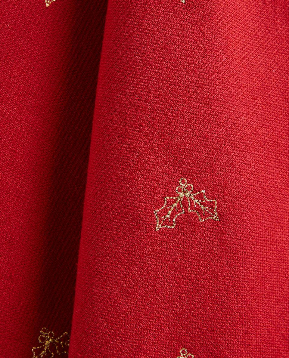 PAÑO DE COCINA DE ALGODÓN CON ÁRBOL DE NAVIDAD BORDADO 