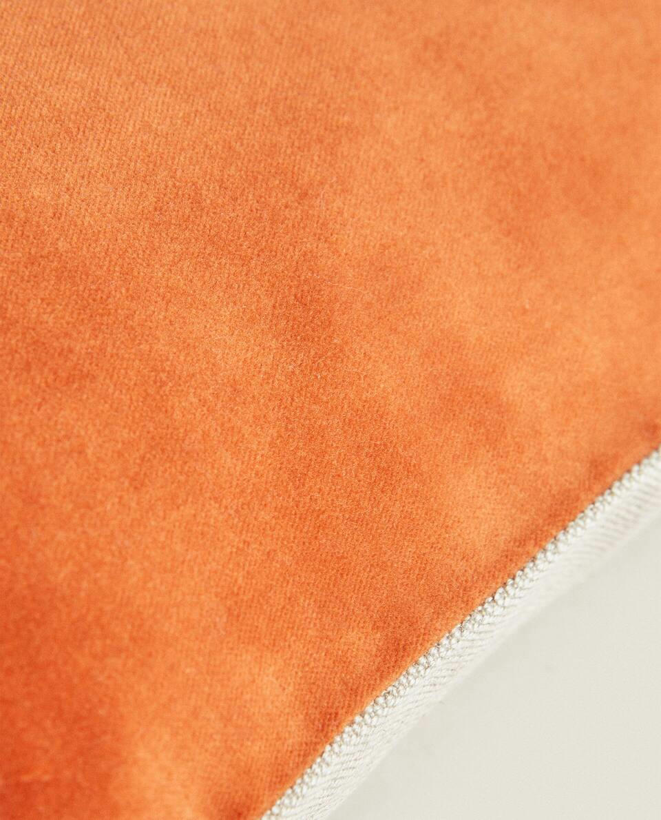 FUNDA DE COJÍN DE LINO Y TERCIOPELO 